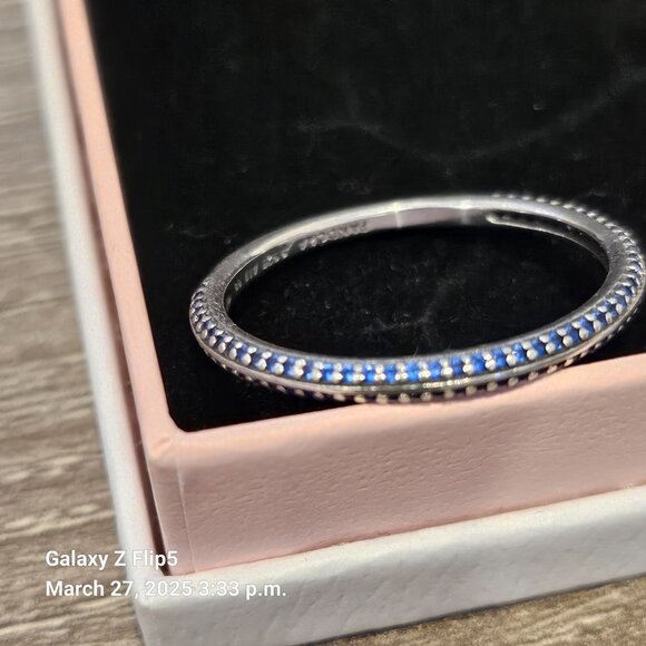 Pandora Me Blue Pave stacking ring 199679C03-60 size 9 - Picture 1 of 12